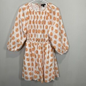 J crew mini floral smocked waist dress B1578